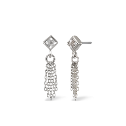 Miel • White Topaz 5 Fine Cable Chain Tassel
