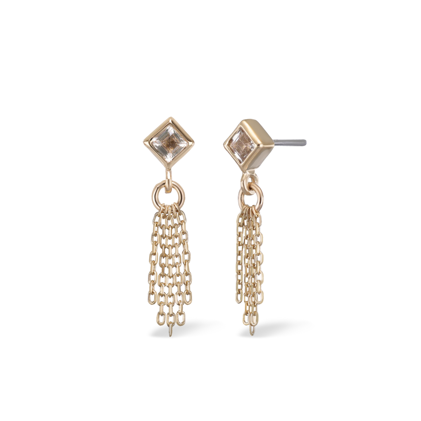 Miel • White Topaz 5 Fine Cable Chain Tassel