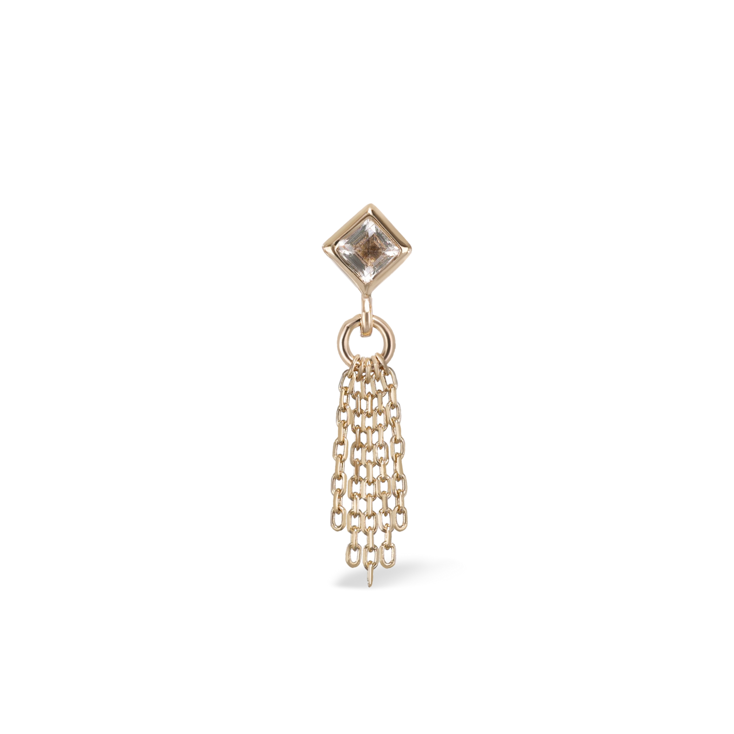 Miel • White Topaz 5 Fine Cable Chain Tassel