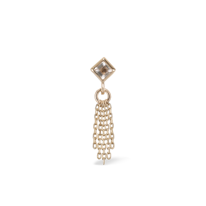 Miel • White Topaz 5 Fine Cable Chain Tassel