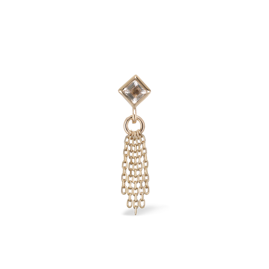 Miel • White Topaz 5 Fine Cable Chain Tassel