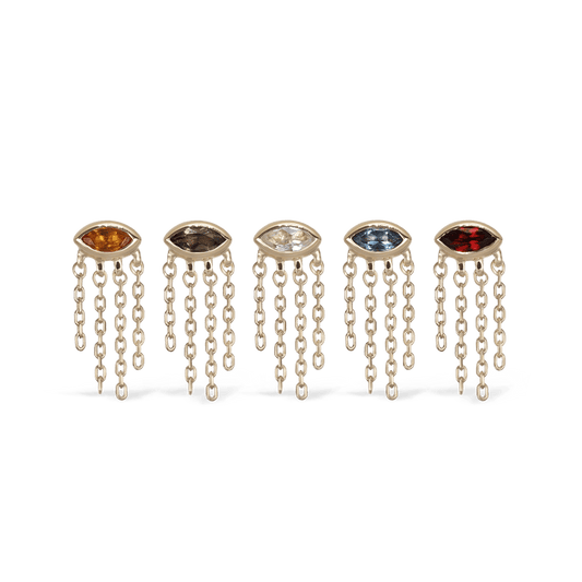 Misty Dew • Natural Gemstone Threadless Stud