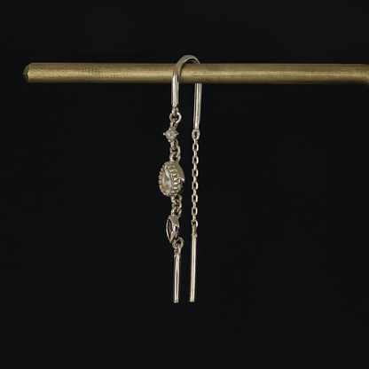 Celene • 14K Gold Multi-Gemstone Hoop Threaders