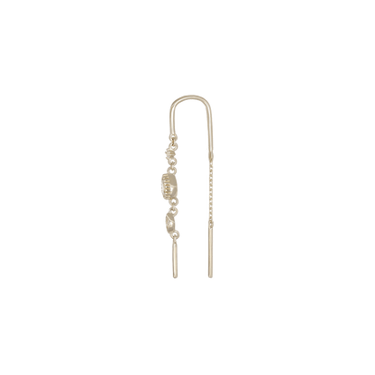 Celene • 14K Gold Multi-Gemstone Hoop Threaders