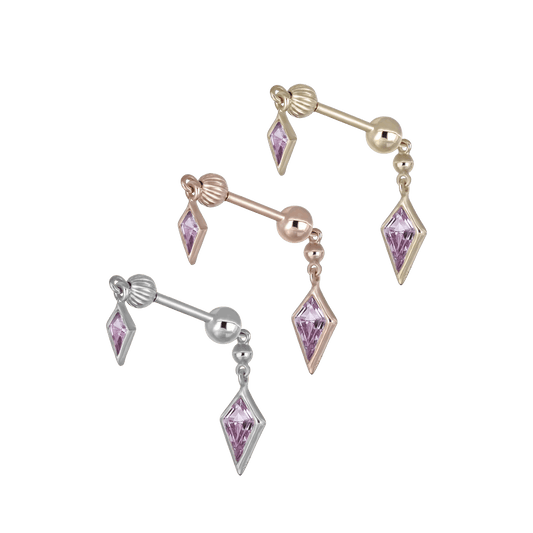 Vira • Kite Amethyst Double Barbell – Internally Threaded