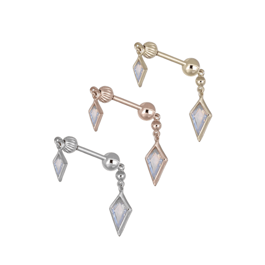 Vira • Kite Moonstone Double Barbell – Internally Threaded