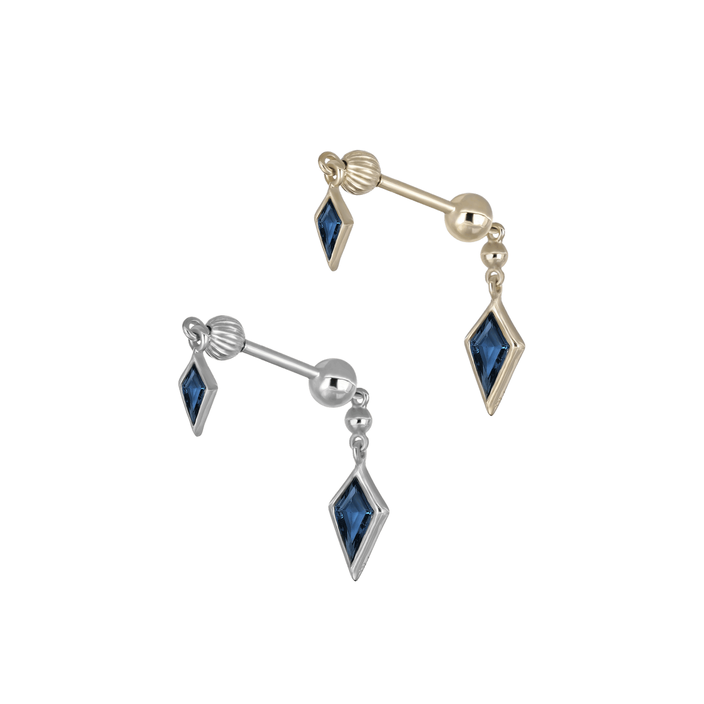Vira • Kite London Blue Topaz Double Barbell – Internally Threaded