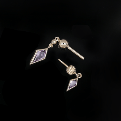 Vira • Kite Amethyst Double Barbell – Internally Threaded