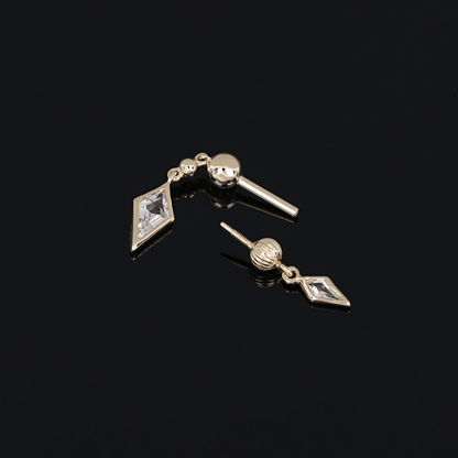 Vira • Kite White Topaz Double Barbell – Internally Threaded