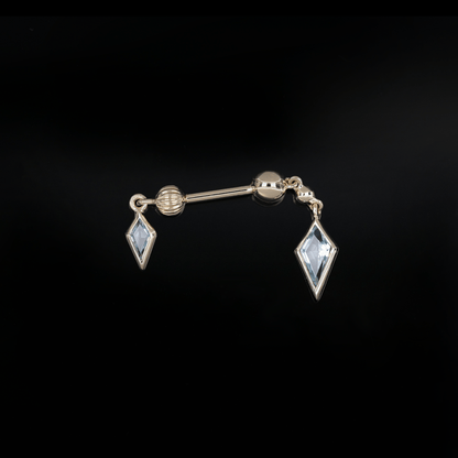 Vira • Kite Swiss Blue Topaz Double Barbell – Internally Threaded