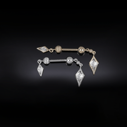 Vira • Kite White Topaz Double Barbell – Internally Threaded