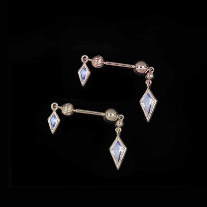 Vira • Kite Moonstone Double Barbell – Internally Threaded