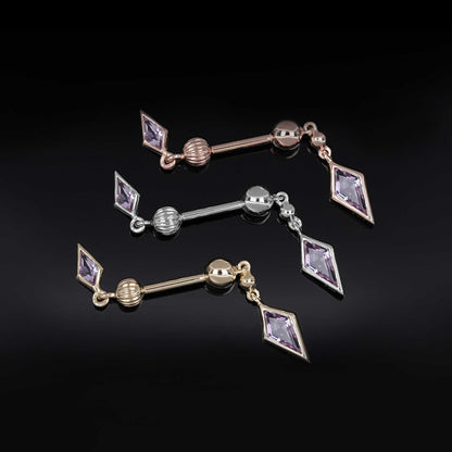 Vira • Kite Amethyst Double Barbell – Internally Threaded