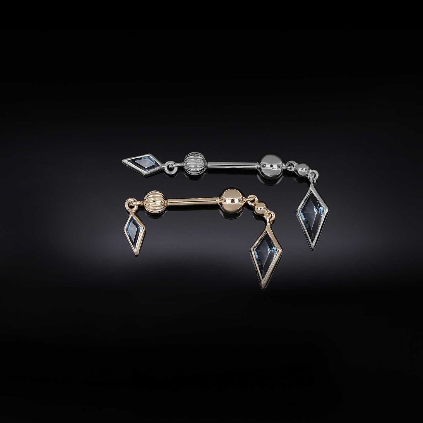 Vira • Kite London Blue Topaz Double Barbell – Internally Threaded