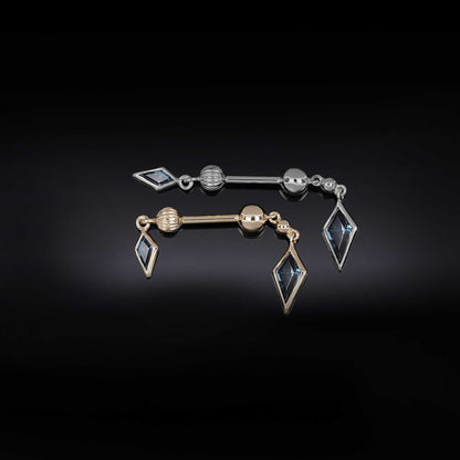Vira • Kite London Blue Topaz Double Barbell – Internally Threaded