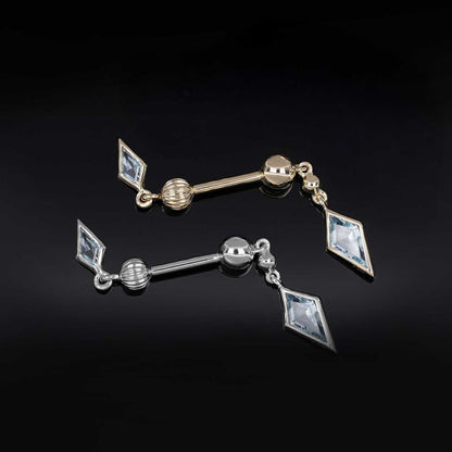 Vira • Kite Swiss Blue Topaz Double Barbell – Internally Threaded