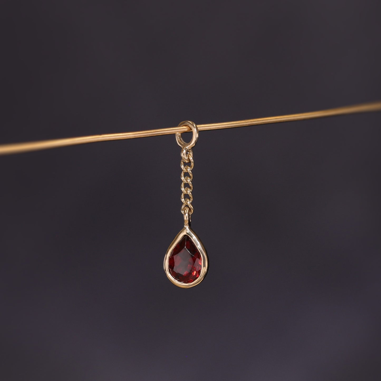 Juno  • Teardrop Gemstone Chain Charm