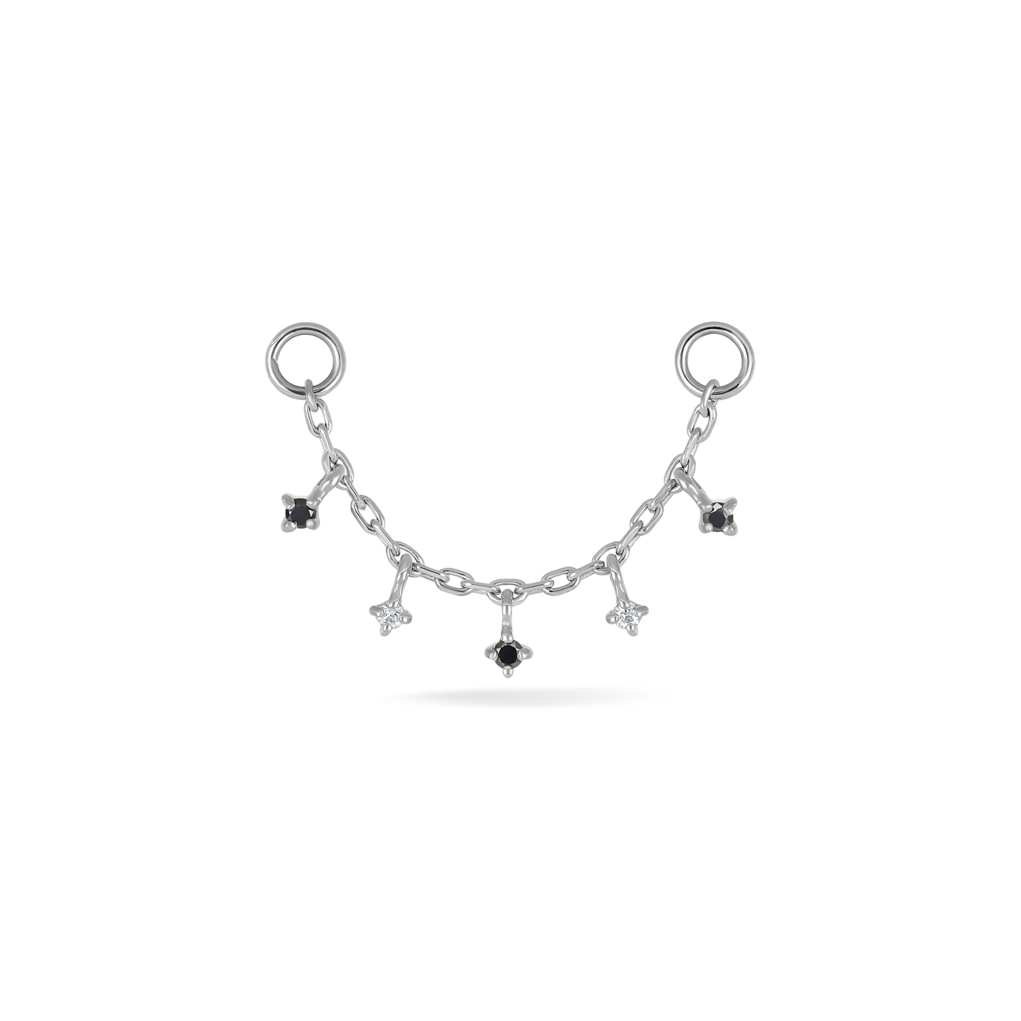 Ember Black & White Diamond Charm Chain