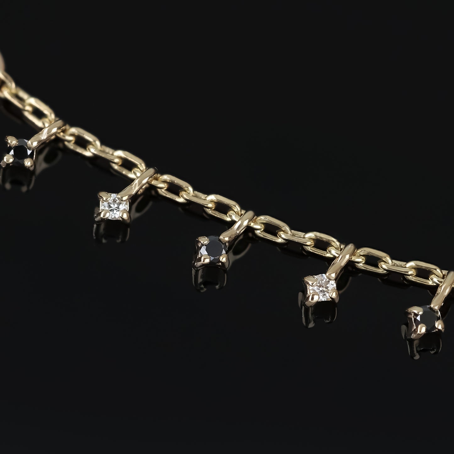 Ember Black & White Diamond Charm Chain