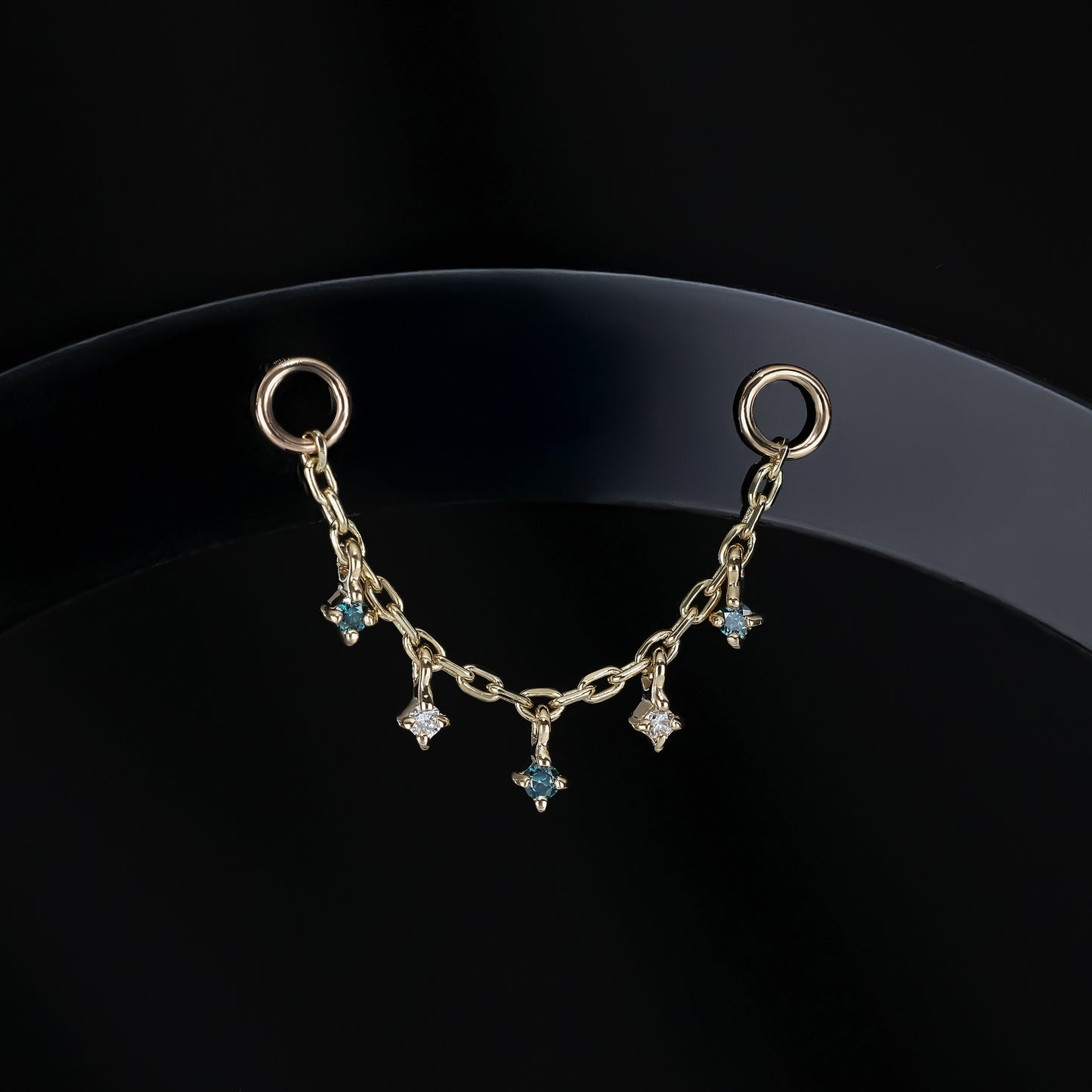 Ember Blue and White Diamond Dangle Chain