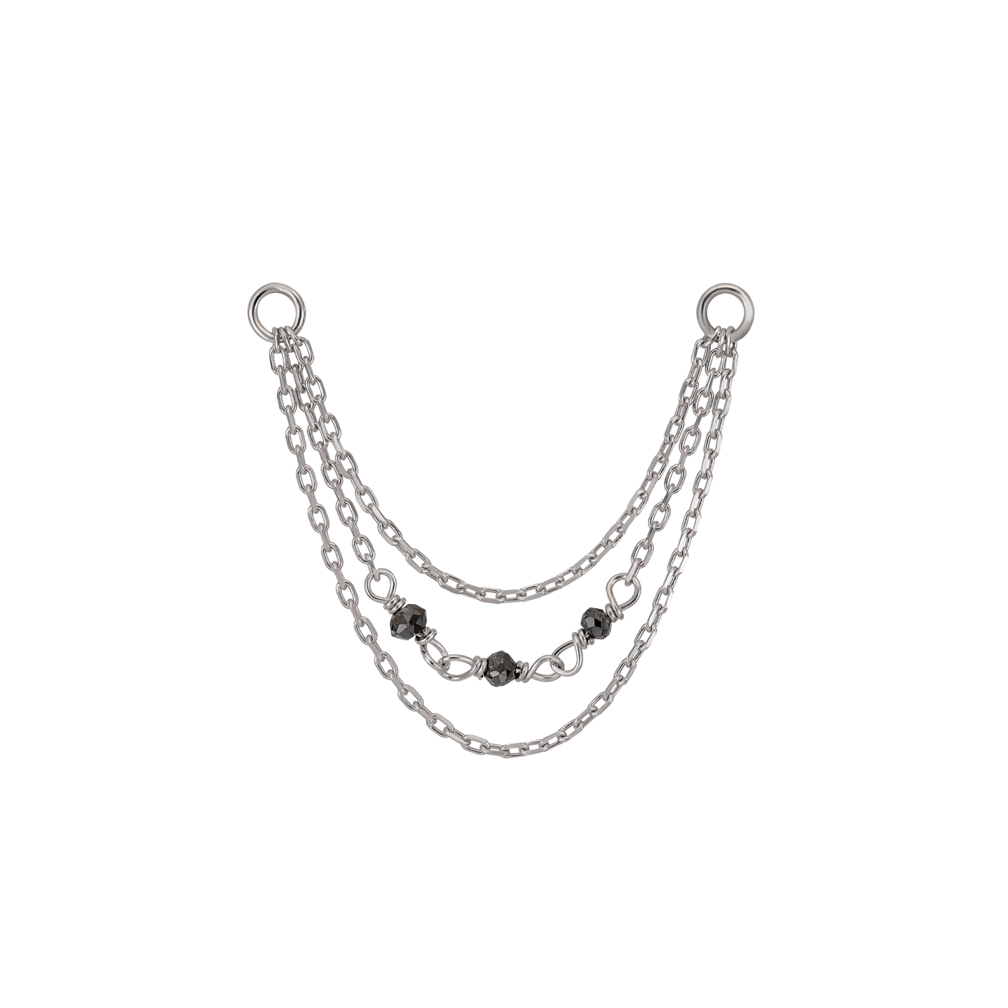 Sisley • Black Diamond Bead Triple Cable Chain Attachment