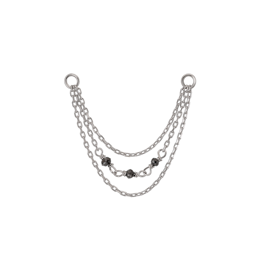 Sisley • Black Diamond Bead Triple Cable Chain Attachment