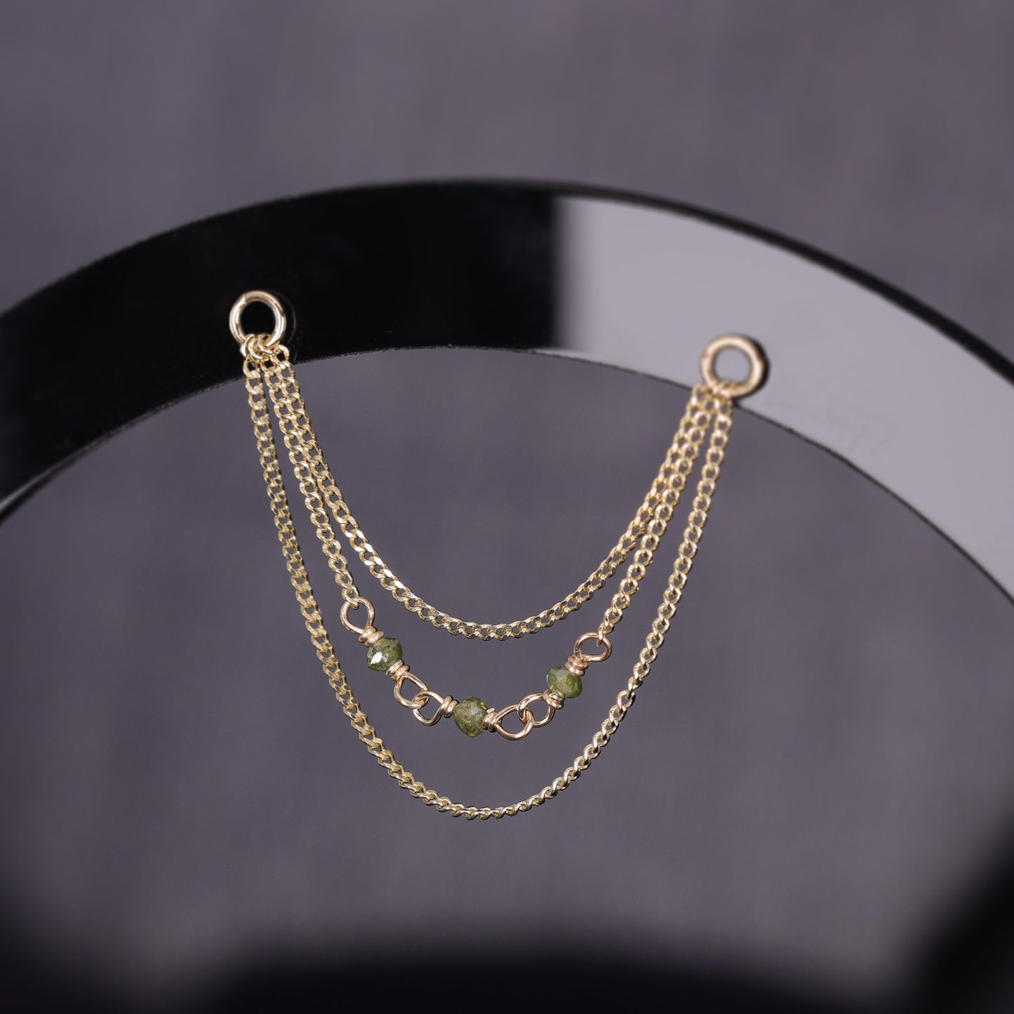 Sisley • Natural Diamond Bead Triple Curb Chain 32mm