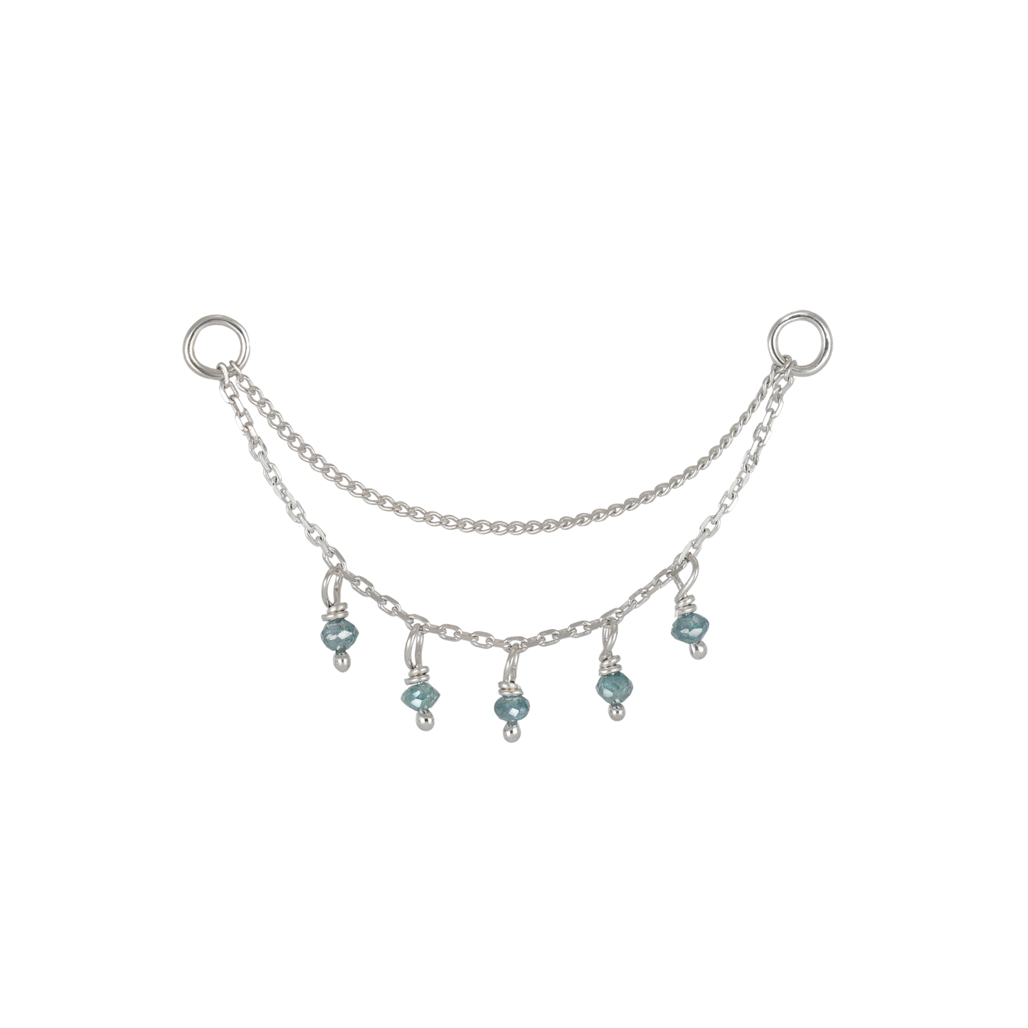 Santal • Blue Diamond Beads Double Drape Chain