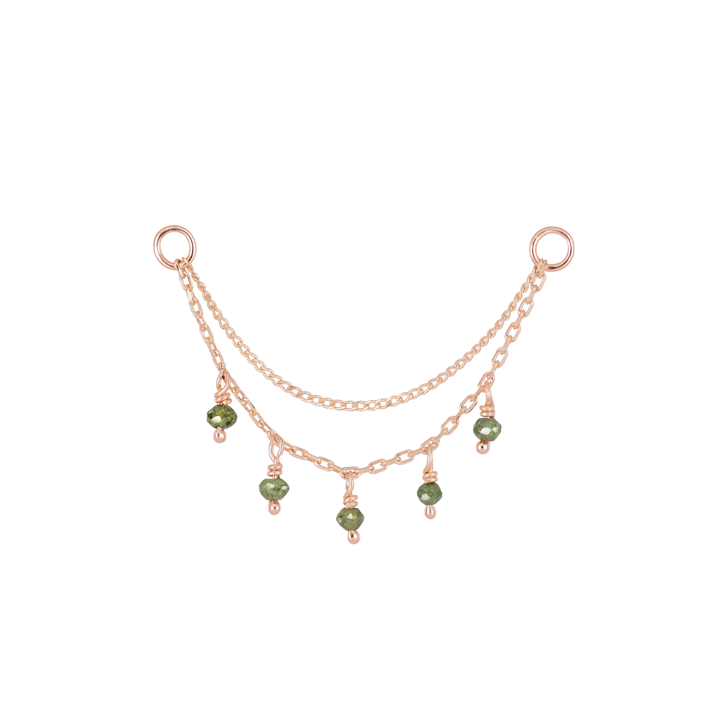 Santal • Green Diamond Beads Double Drape Chain