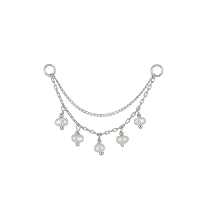Morning Dew • Natural Pearl Beads Double Drape Chain