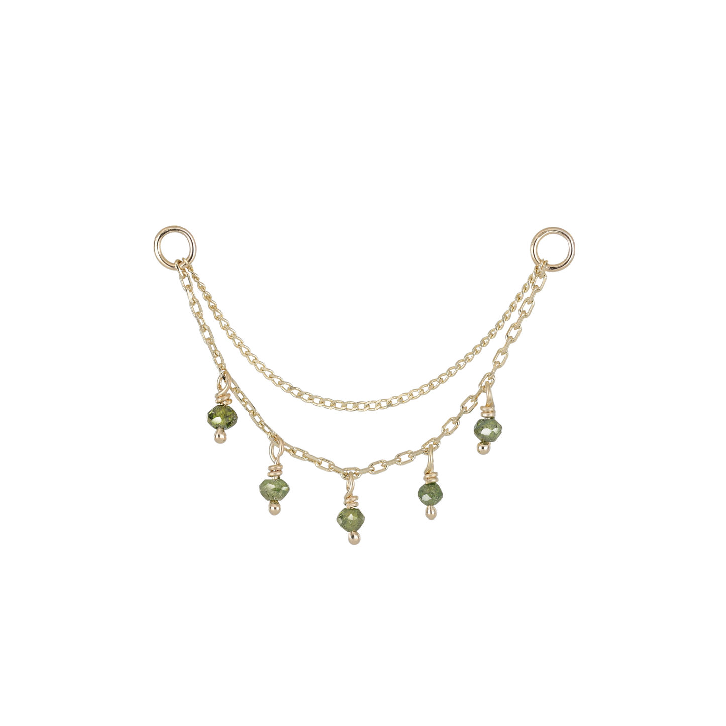 Santal • Green Diamond Beads Double Drape Chain