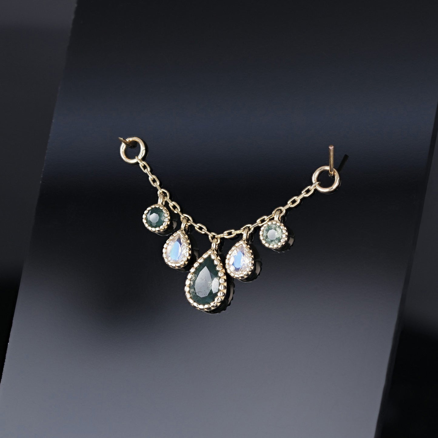 Colette • Moss Agate & Moonstone