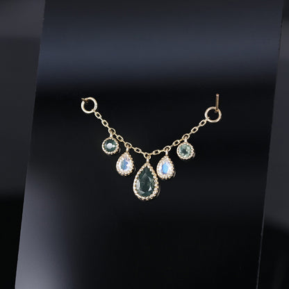 Colette • Moss Agate & Moonstone