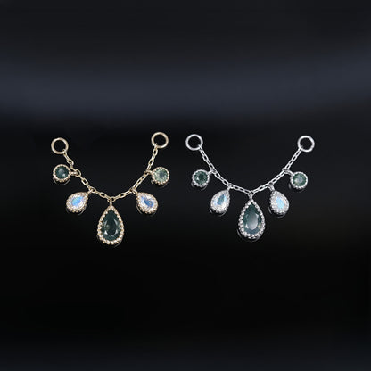 Colette • Moss Agate & Moonstone