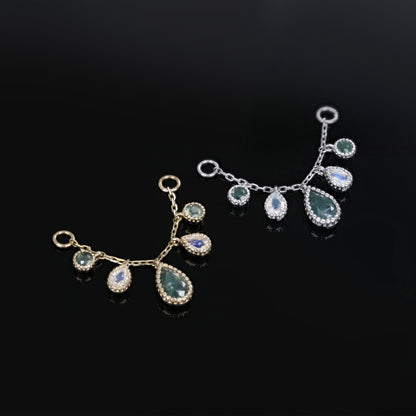 Colette • Moss Agate & Moonstone