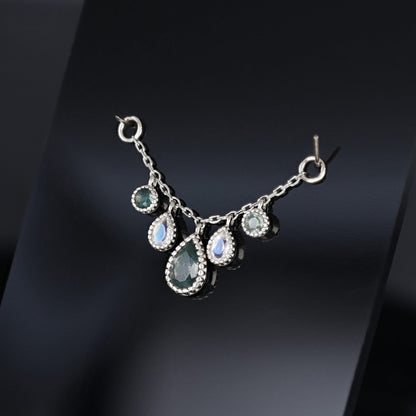 Colette • Moss Agate & Moonstone