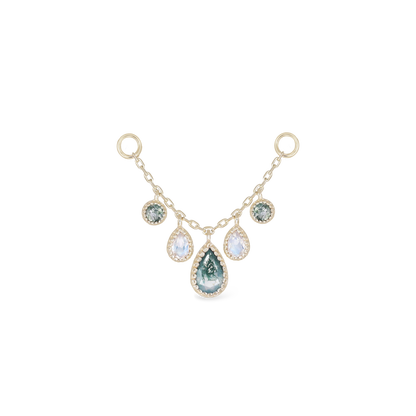 Colette • Moss Agate & Moonstone