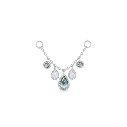 Colette • Moss Agate & Moonstone