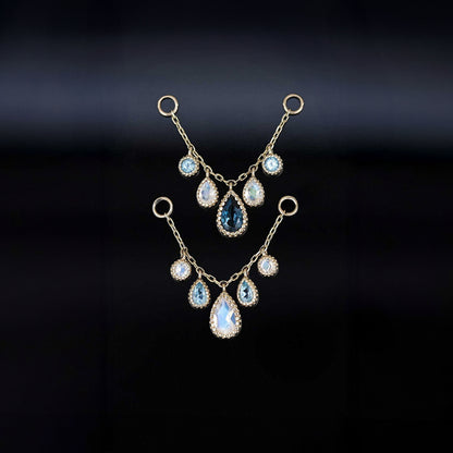 Colette • London Blue Topaz & Moonstone & Swiss Blue Topaz