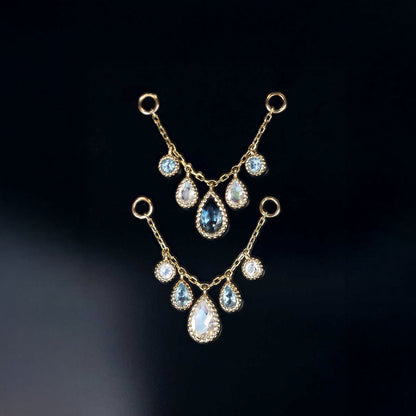 Colette • Moonstone & Swiss Blue Topaz
