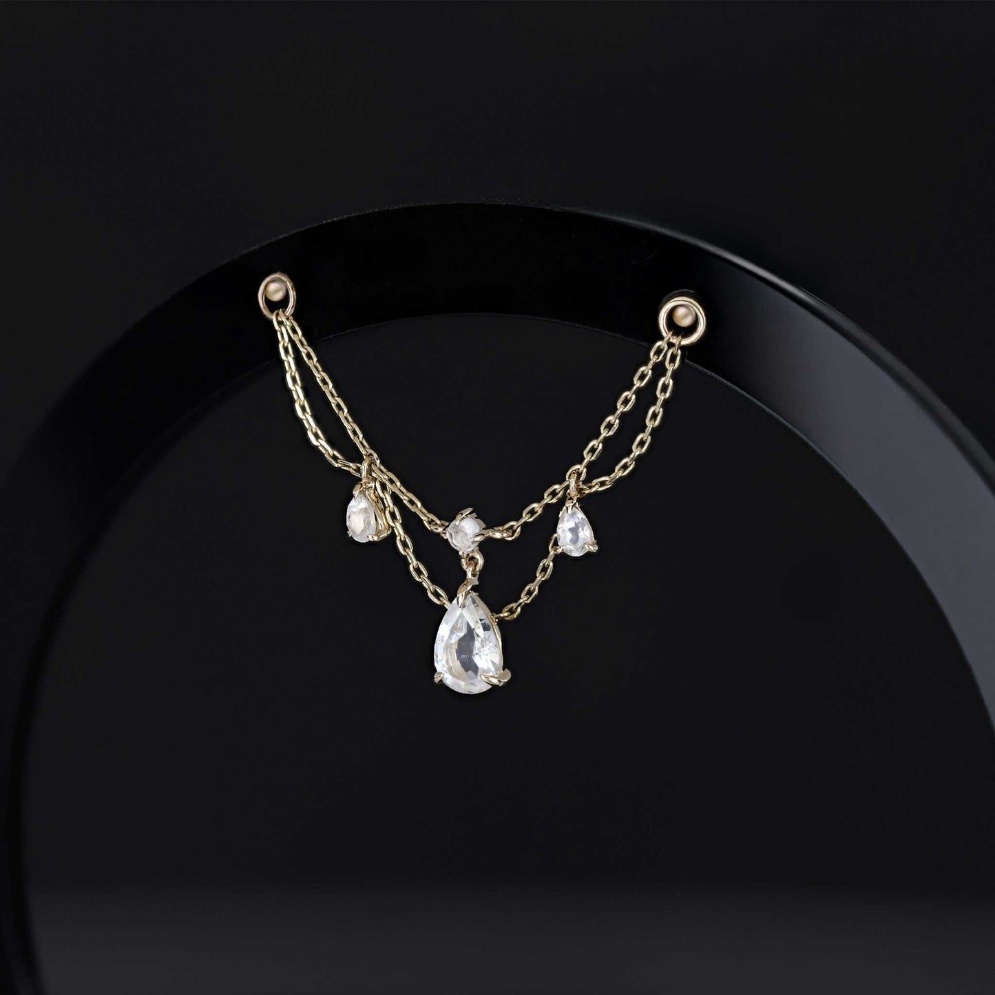 [B2B Exclusive] Penelope • White Topaz Chain Attachment 36mm