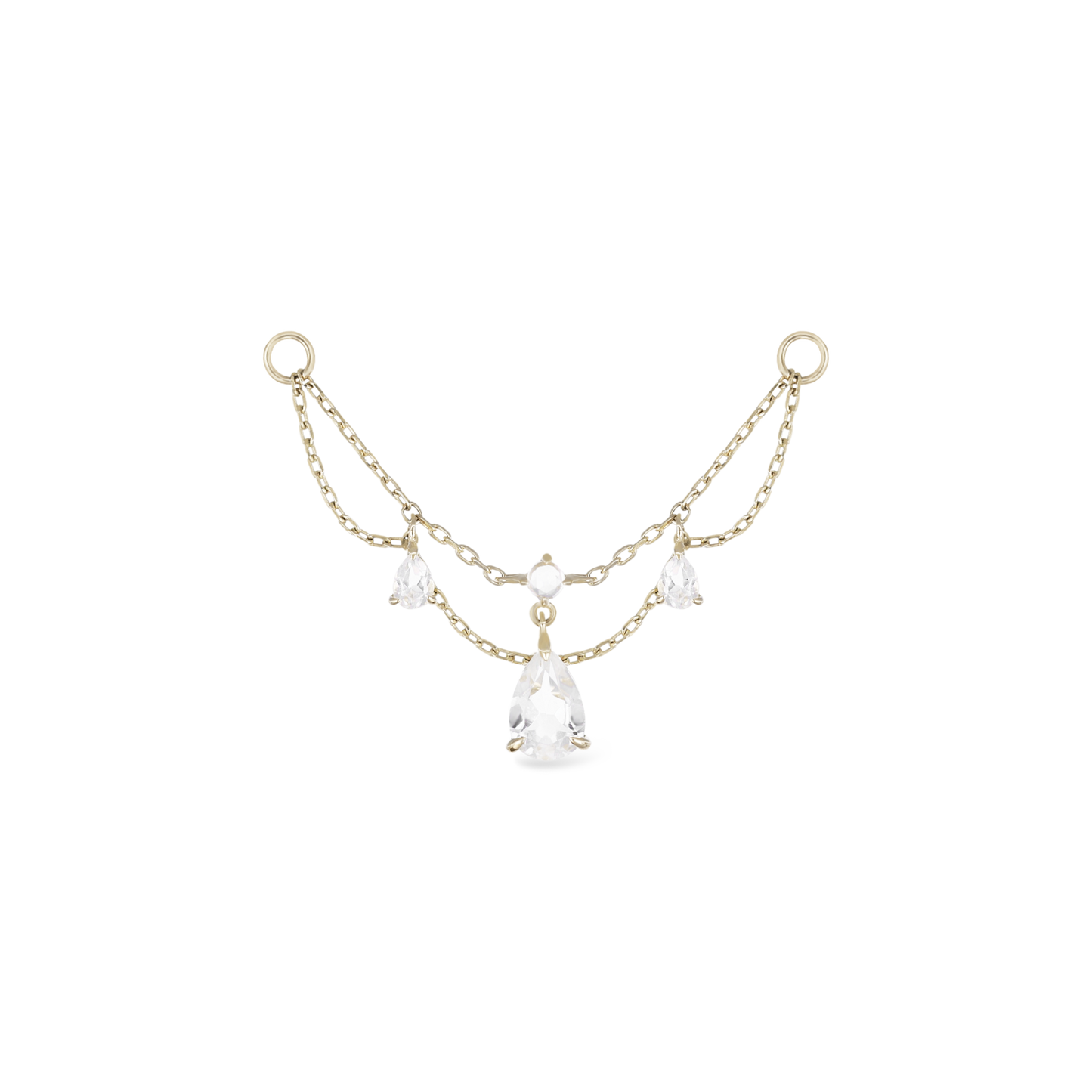 [B2B Exclusive] Penelope • White Topaz Chain Attachment 36mm