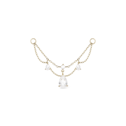 [B2B Exclusive] Penelope • White Topaz Chain Attachment 36mm