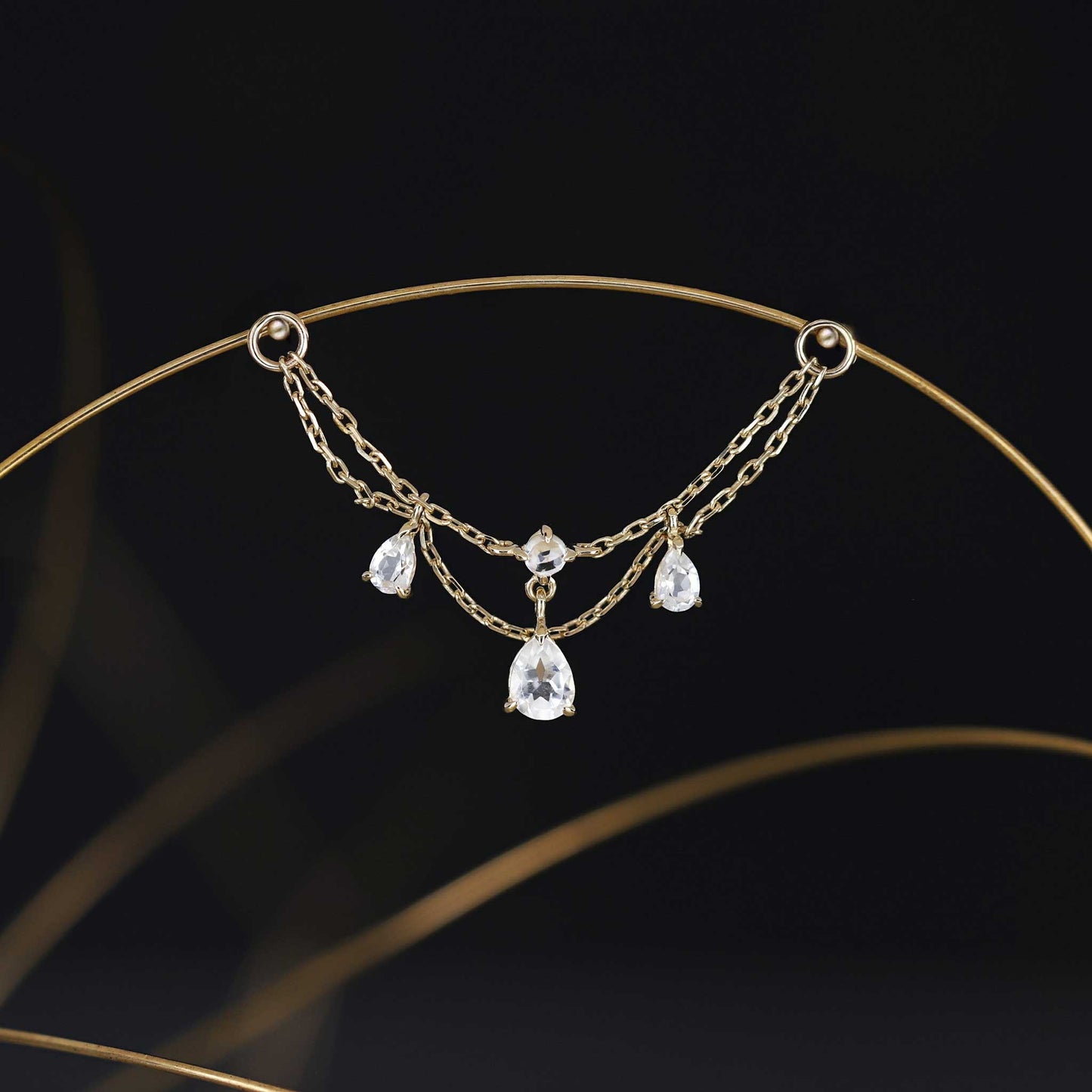 [B2B Exclusive] Penelope • White Topaz Chain Attachment 32mm