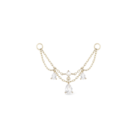 [B2B Exclusive] Penelope • White Topaz Chain Attachment 32mm