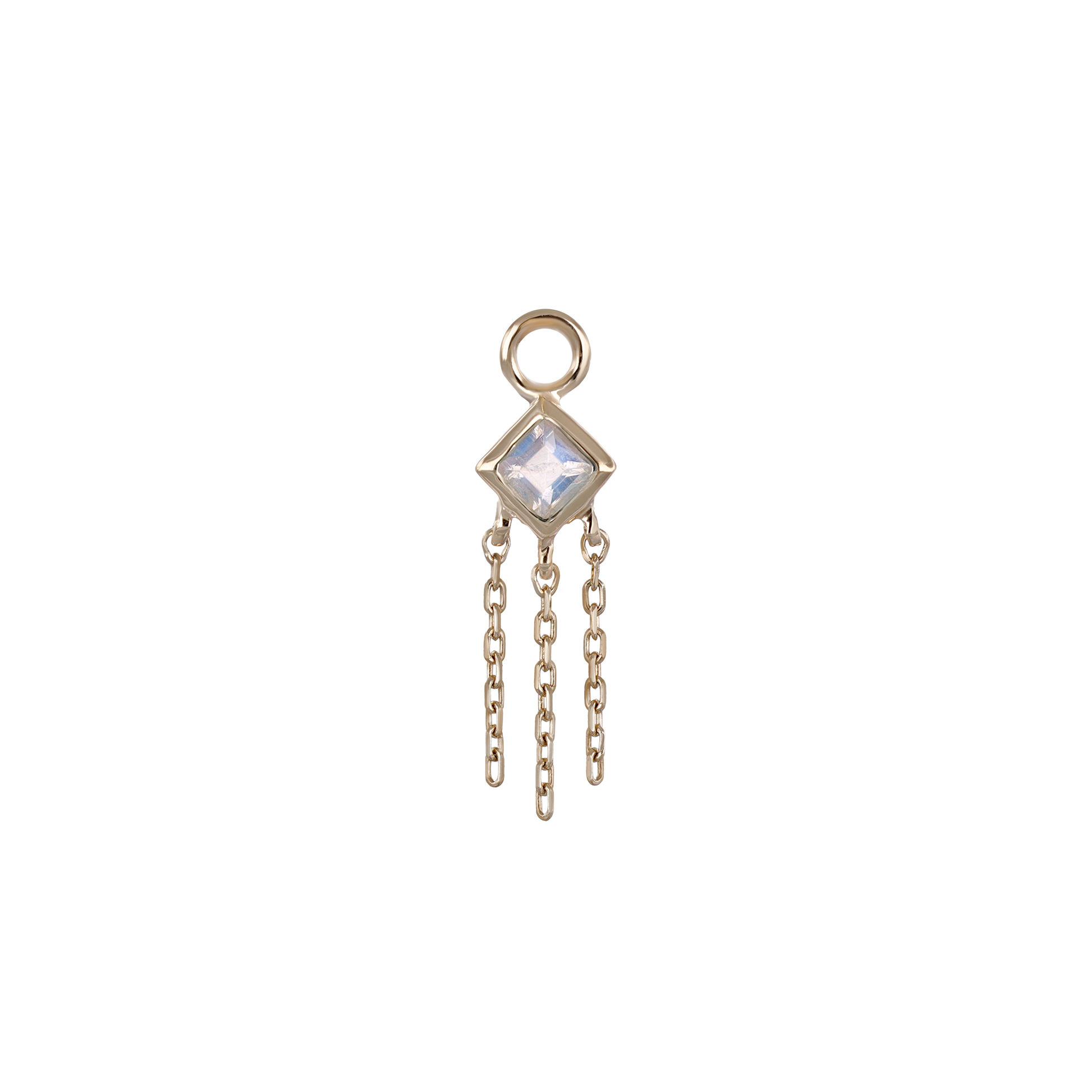 Neo Rainbow Moonstone 14K gold charm