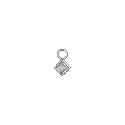 Neo • White Gold Princess Cut Gemstone Hoop Charm