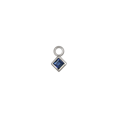 Neo • White Gold Princess Cut Gemstone Hoop Charm