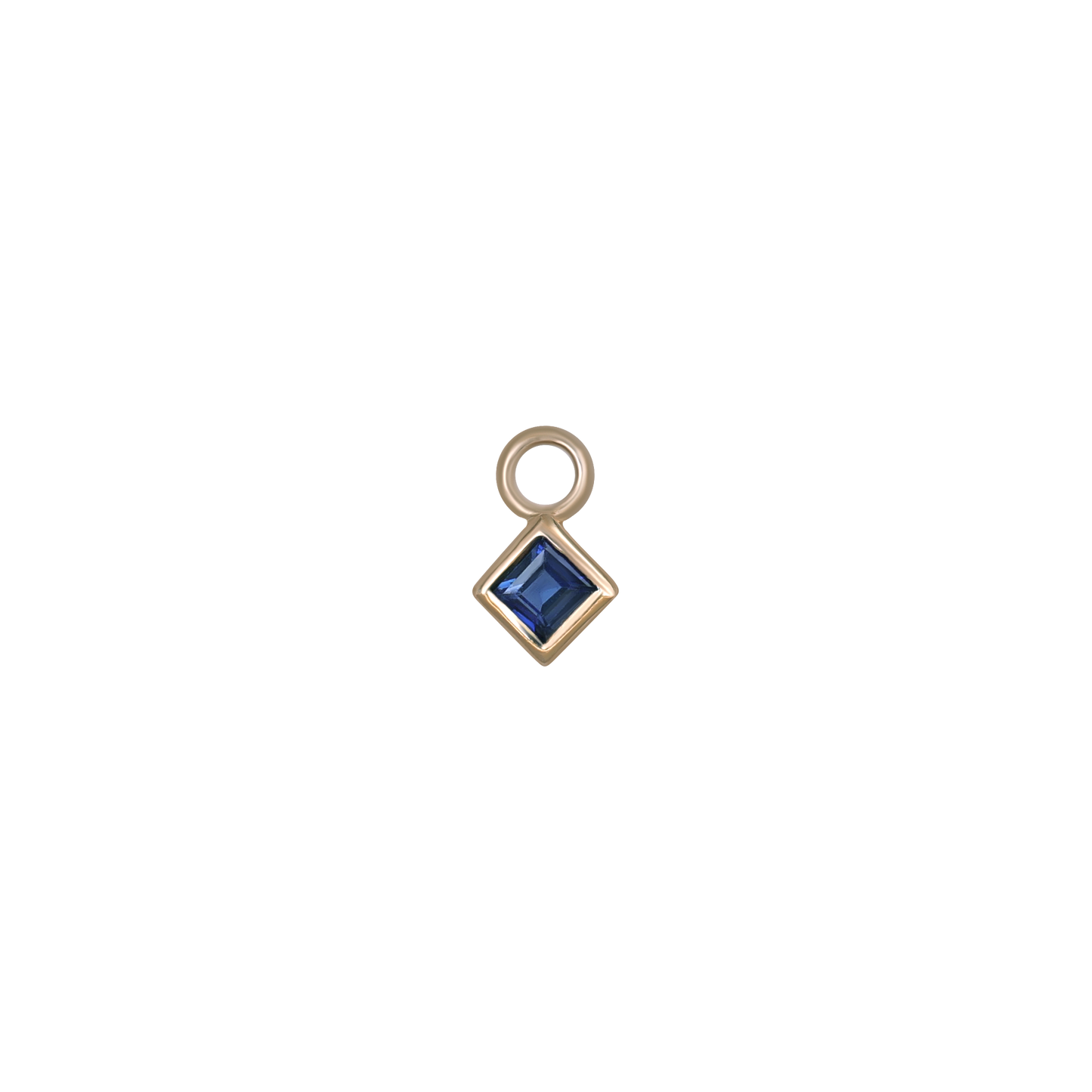 Neo 14K Gold Princess Cut Gemstone Hoop Charm