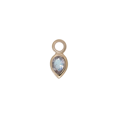 Emma • 14K Gold Pear Cut Gemstone Hoop Charm